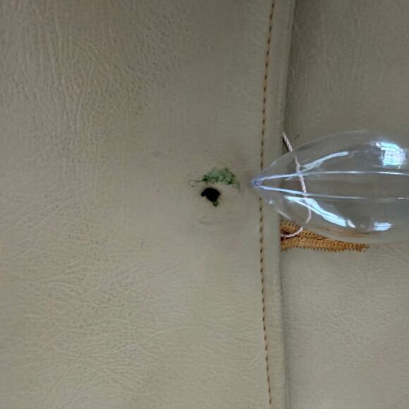 Vintage 1970s Dynahyde Faux Leather Jacket Cropped Boxy Contrast Trim Women's 10 - Picture 9 of 16